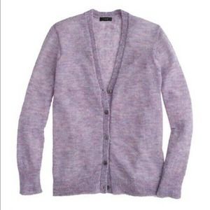 J. Crew Women's Mohair Boyfriend Cardigan Sweater Lavender Purple Size Small